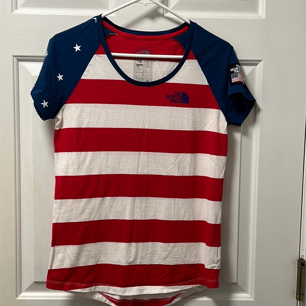 The North Face Red,White & Blue 100%Cotton Tee Medium